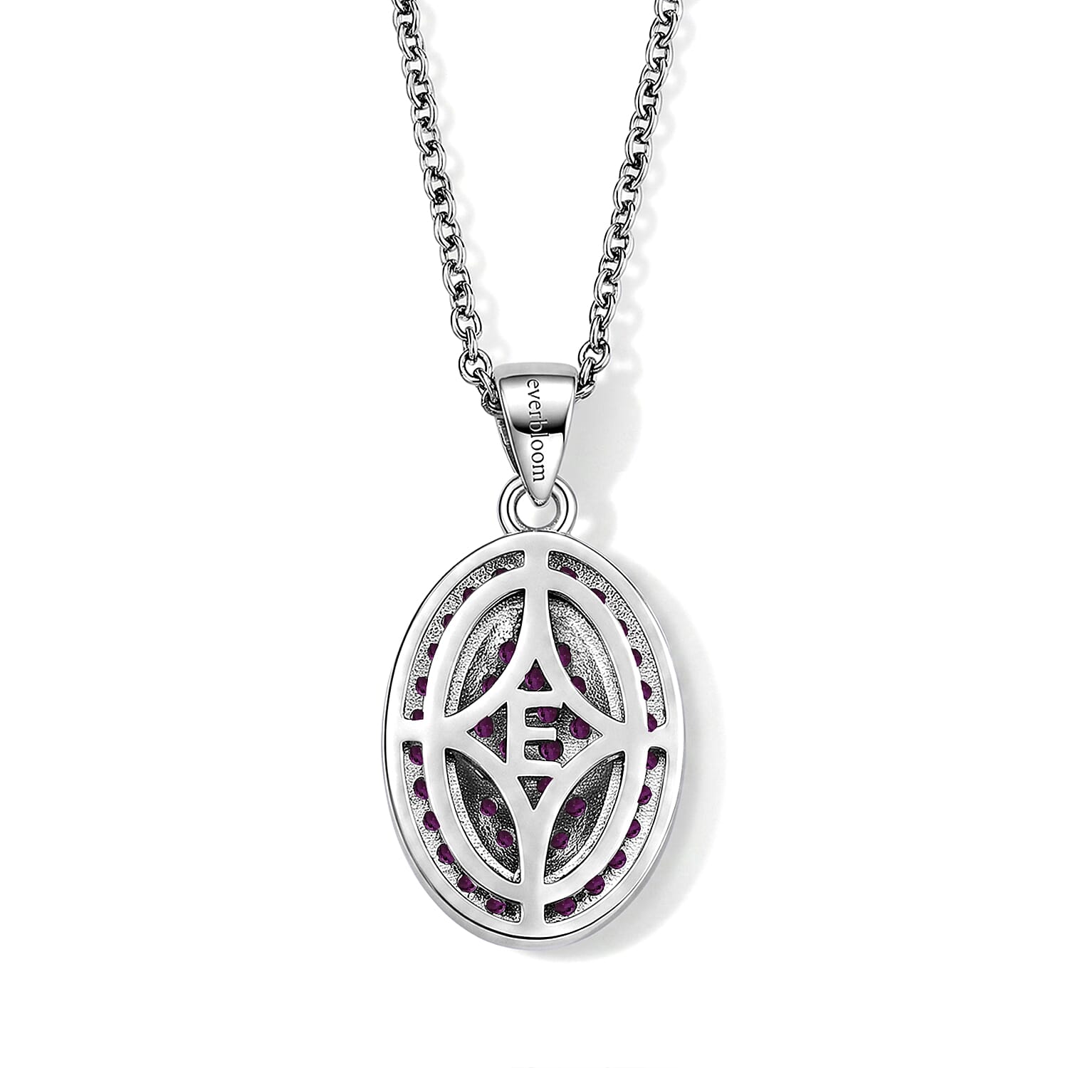 EverTrue Synthetic Ruby 1.10 ctw Pendant in Platinum Bond with Stainless Steel Necklace 20 Inches