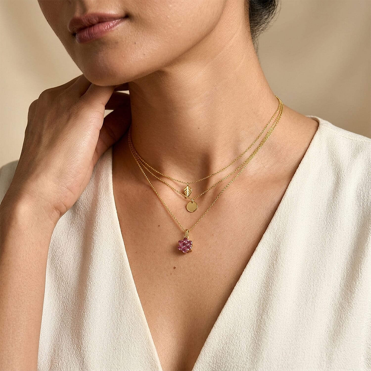 D'Joy Premium Tanzanian Wine Garnet 2.00 ctw Pendant in 18K Vermeil YG Over Sterling Silver with ION Plated YG Stainless Steel Necklace 20 Inches
