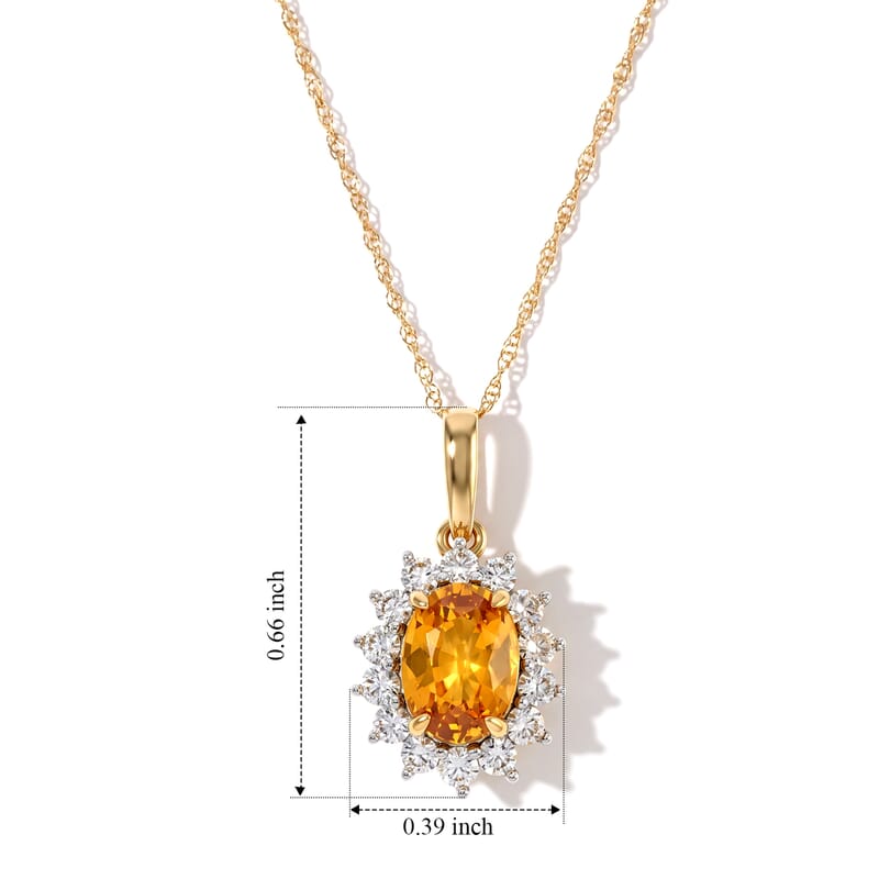 Celestial Bloom – Yellow Sapphire Pendant Necklace