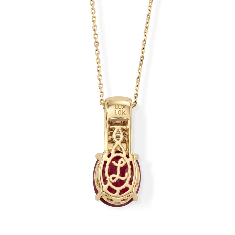 Luxoro AAA Niassa Ruby(FF) 4.00 ctw and Diamond The Crimson Heirloom Pendant Necklace (20 Inches)