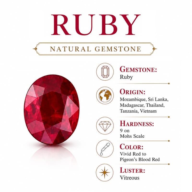 Certified and Appraised D'Joy Premium Taveta Ruby, Moissanite and Paraiba Tourmaline 3.22 ctw Pendant Necklace (18 Inches) in Rhodium Over Sterling Silver