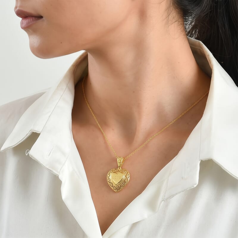 EverTrue Pendant in 18K YG Plated Bronze with ION Plated YG Stainless Steel Necklace 20 Inches