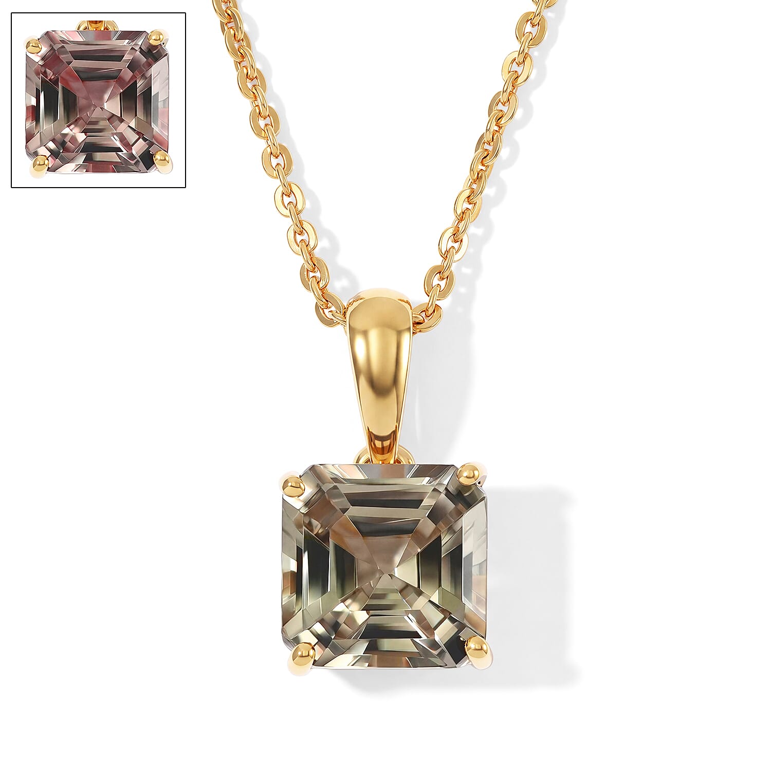 Doorbuster D'Joy AAA Turkizite 2.15 ctw Pendant Necklace in 18K Vermeil Yellow Gold Over Sterling Silver 20 Inches