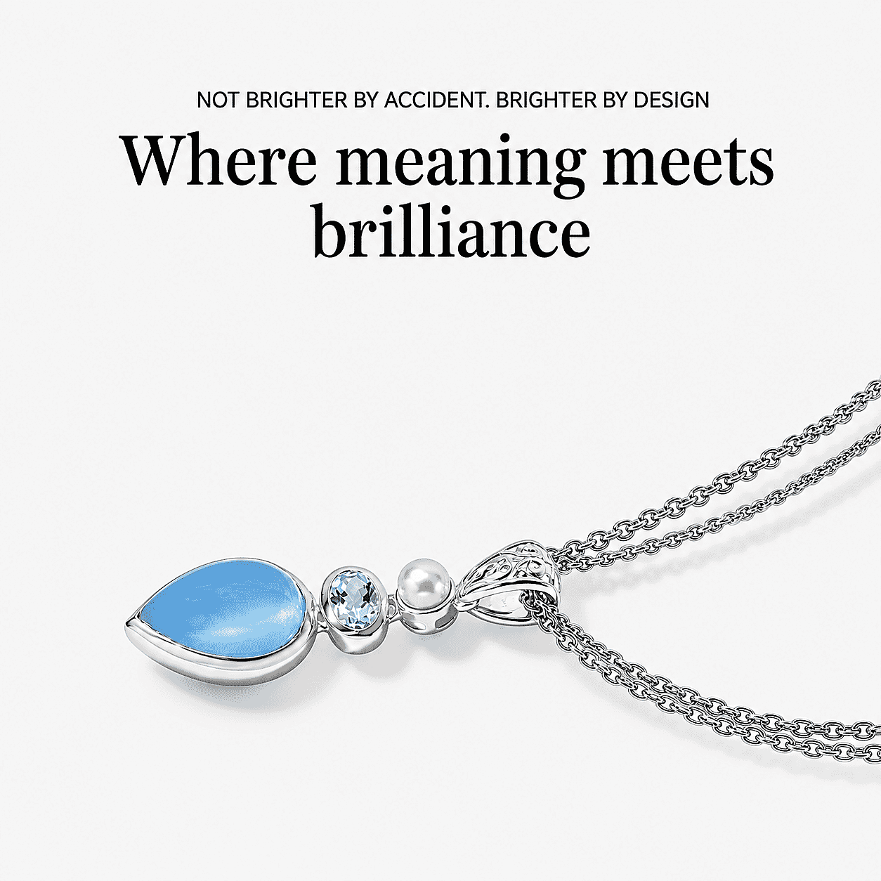 D'Joy Blue Chalcedony Enhanced and Multi Gemstone 5.25 ctw Pendant Necklace (20 Inches) in Sterling Silver and Stainless Steel Necklace (24 Inches)