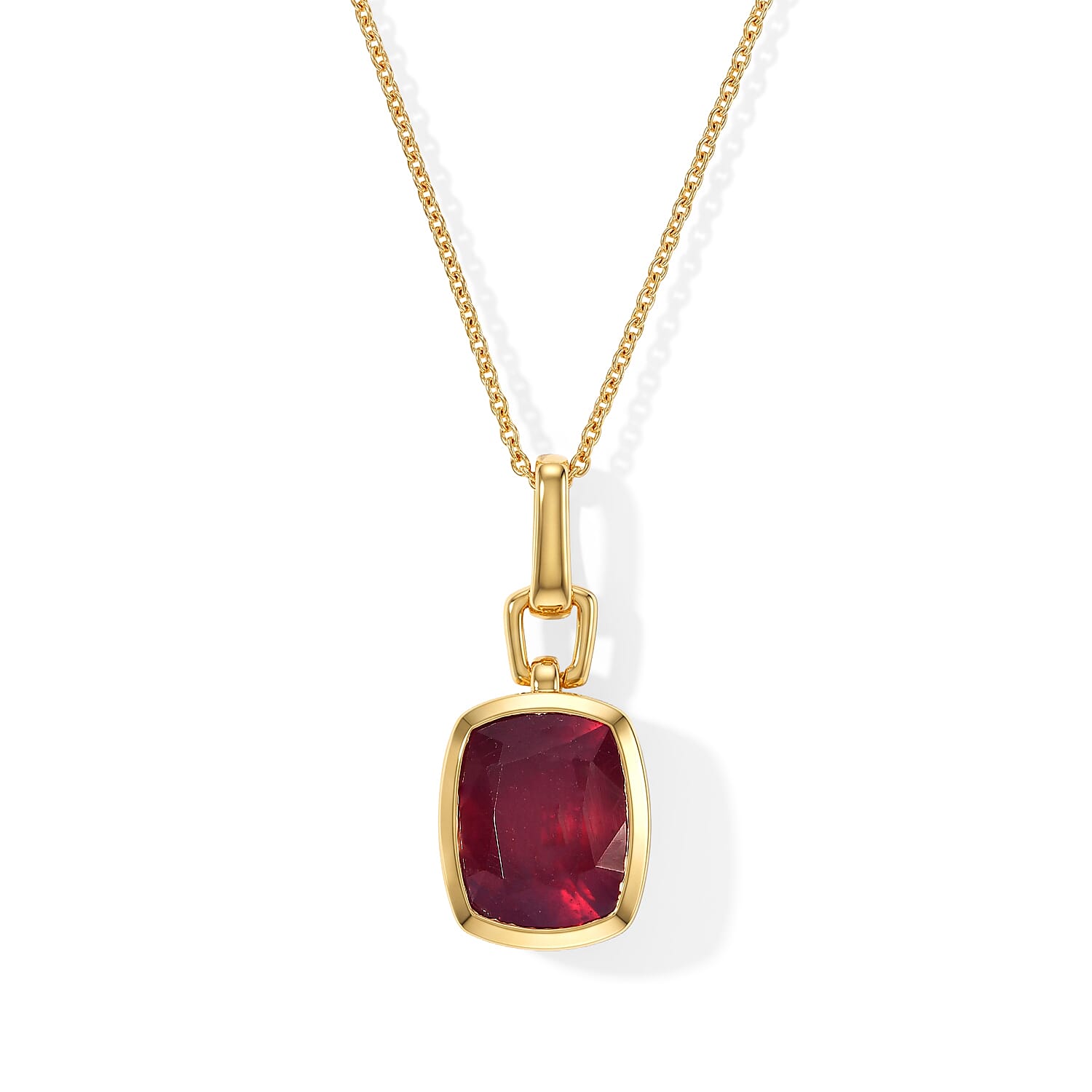 Rachel Roy Niassa Ruby (FF) 4.70 ctw Pendant Necklace in 18K Vermeil Yellow Gold Over Sterling Silver 16 Inches