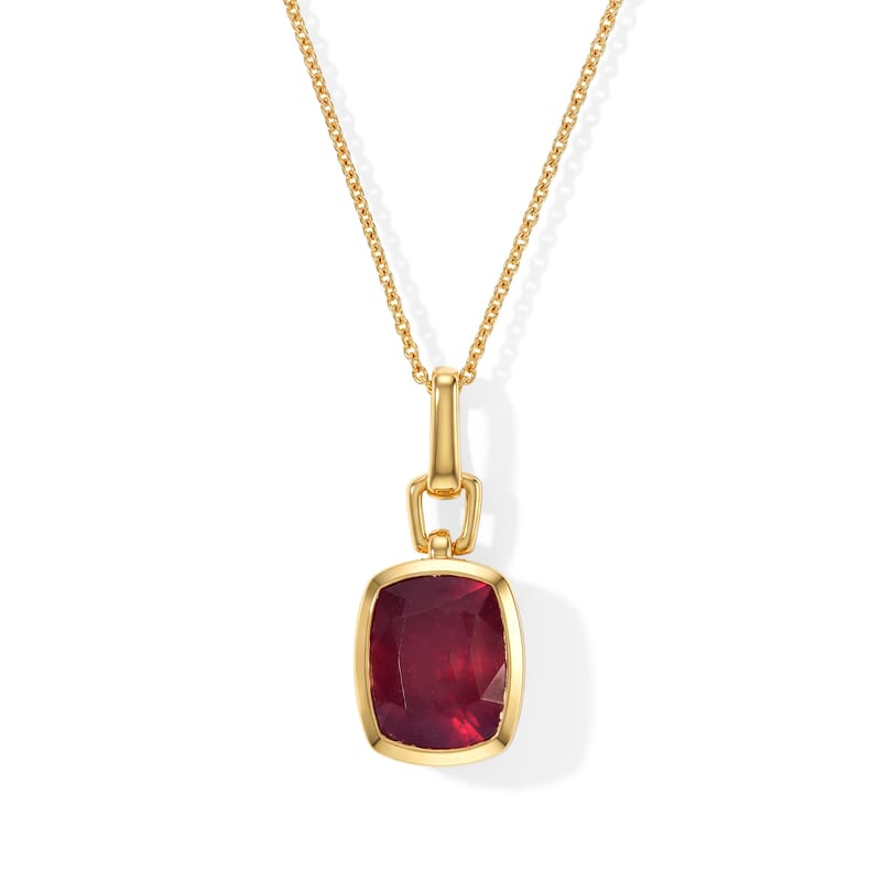 Rachel Roy Niassa Ruby (FF) 4.70 ctw Pendant Necklace in 18K Vermeil Yellow Gold Over Sterling Silver 16 Inches
