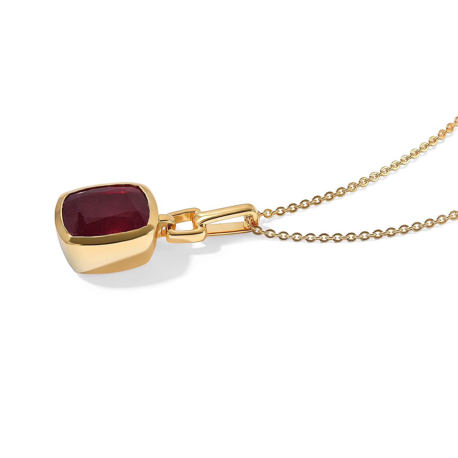 Rachel Roy Niassa Ruby (FF) 4.70 ctw Pendant Necklace in 18K Vermeil Yellow Gold Over Sterling Silver 16 Inches