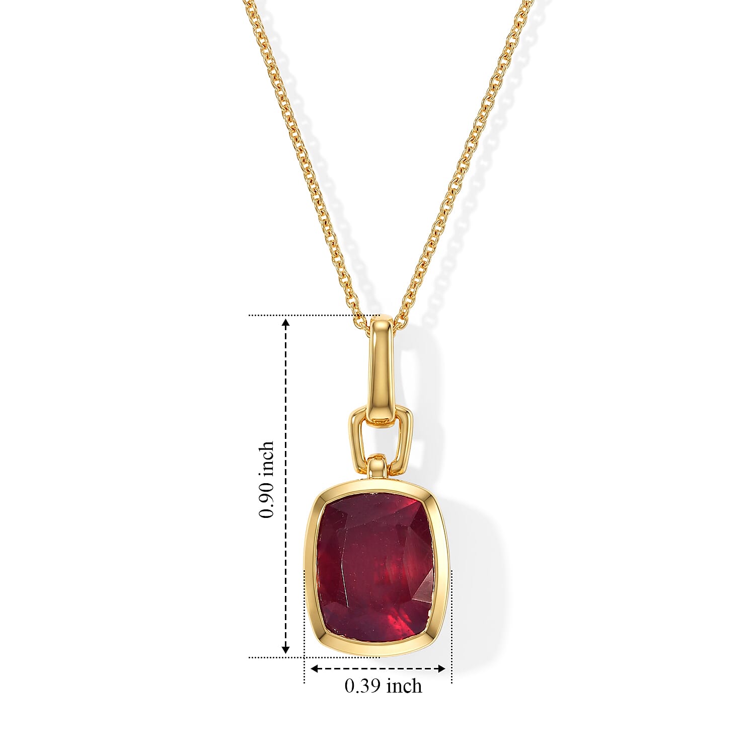 Rachel Roy Niassa Ruby (FF) 4.70 ctw Pendant Necklace in 18K Vermeil Yellow Gold Over Sterling Silver 16 Inches