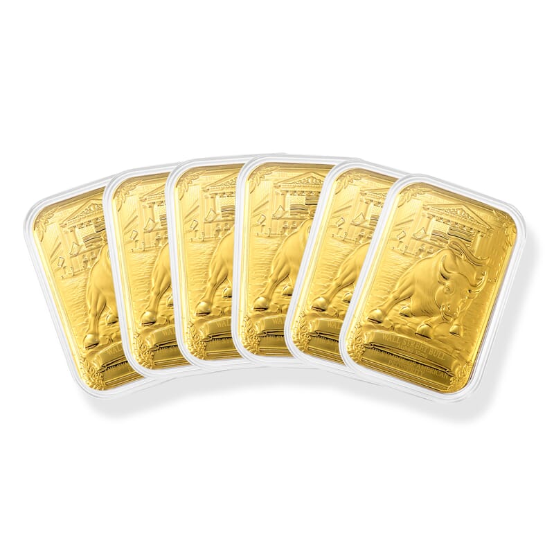 Set of 6 - Wall Street Bull - The Charge that Built Modern Fortunes (31x45.5mm) 60mg