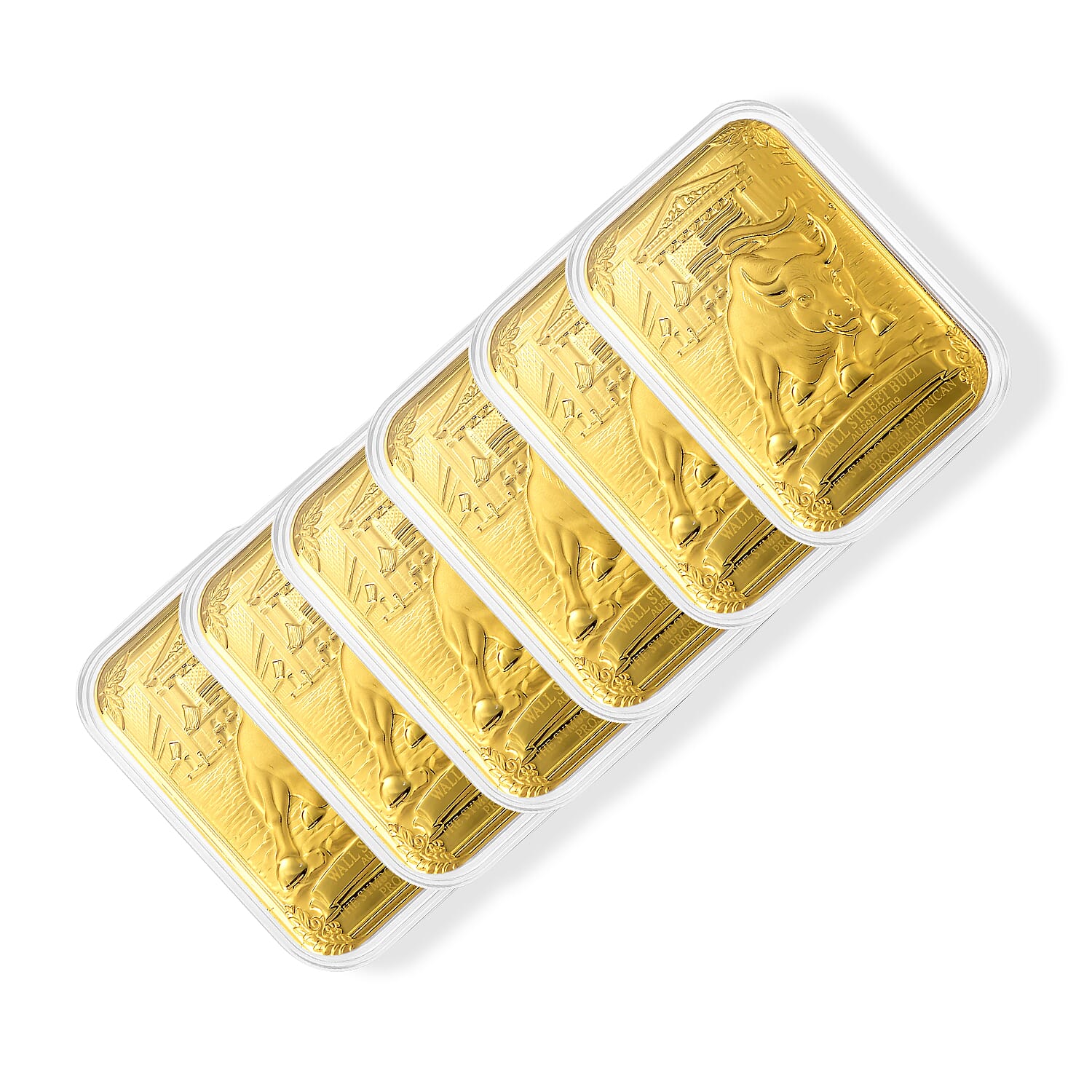 Set of 6 - Wall Street Bull - The Charge that Built Modern Fortunes (31x45.5mm) 60mg