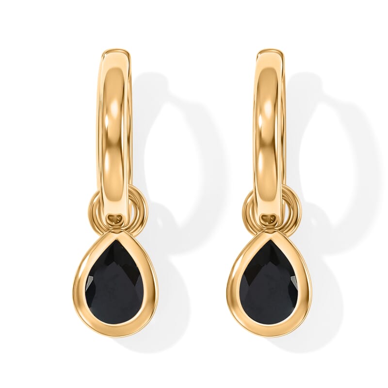 EverTrue Simulated Multi Diamond Set of 3 Teardrop Cascade Hoop Earrings in 18K YG Plated