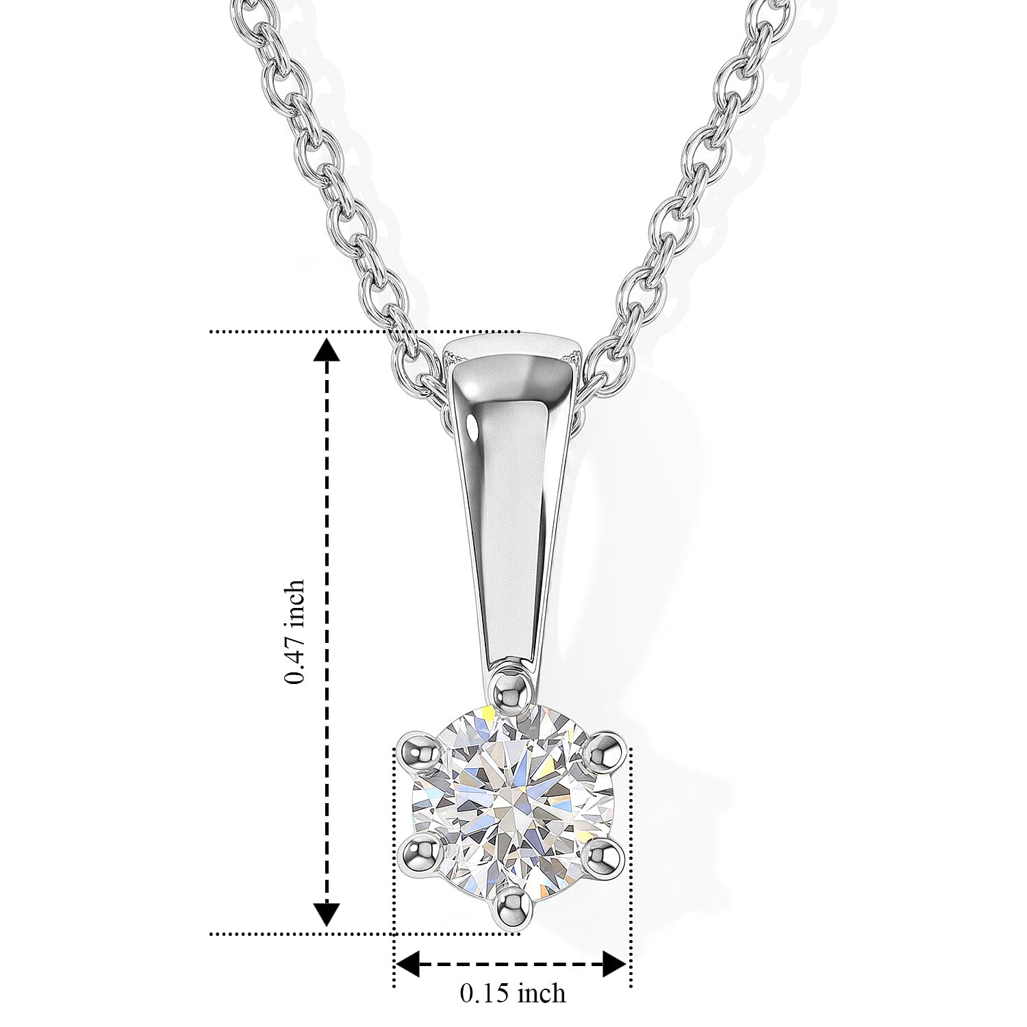 Luxuriant Lab Grown Diamond E-F VS 0.25 ctw Pendant Necklace in Rhodium Over Sterling Silver 20 Inches
