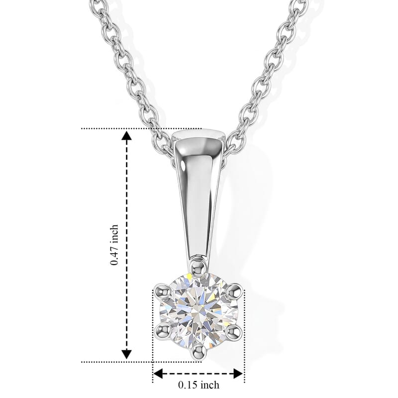 Luxuriant Lab Grown Diamond E-F VS 0.25 ctw Pendant Necklace in Rhodium Over Sterling Silver 20 Inches