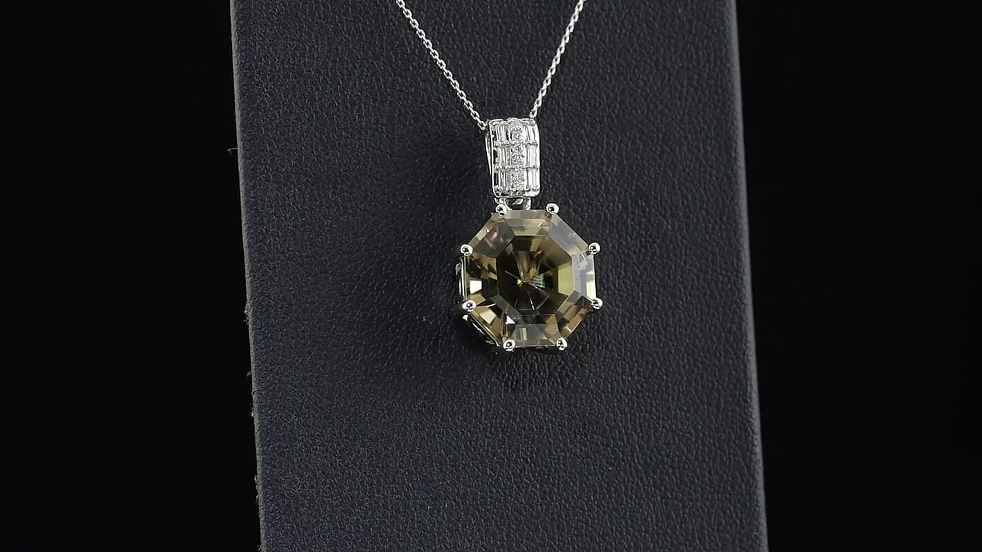 Doorbuster Rhapsody AAAA Turkizite and Diamond E-F VS 10.10 ctw Pendant Necklace in 950 Platinum 6.85 Grams 20 Inches