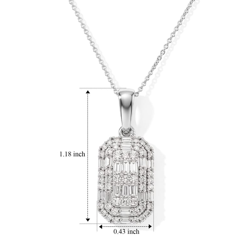 Luxuriant Lab Grown Diamond G-H SI 0.85 ctw Pendant Necklace in Rhodium Over Sterling Silver 20 Inches