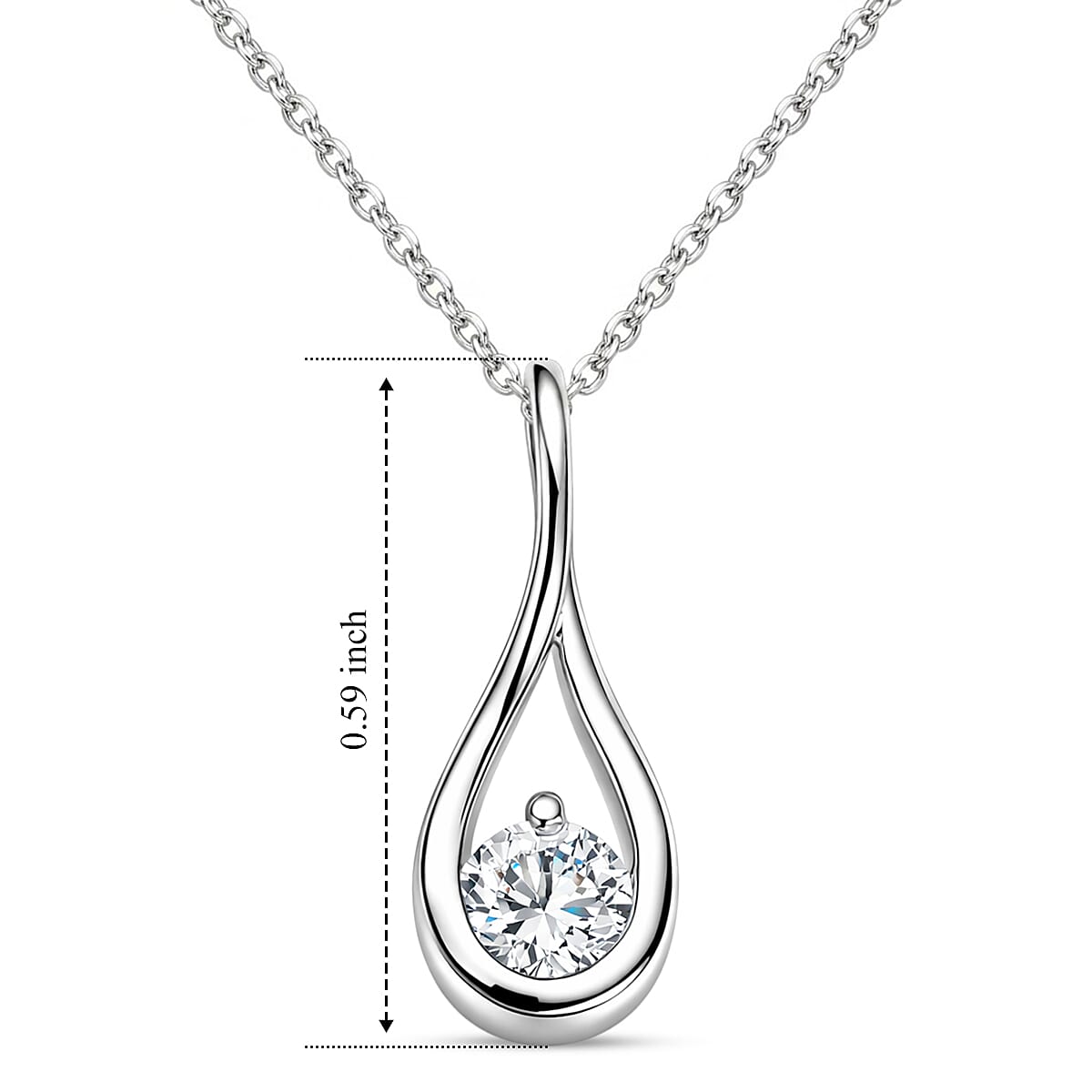 Luxuriant Lab Grown Diamond G-H SI 0.20 ctw Pendant Necklace in Rhodium Over Sterling Silver 20 Inches