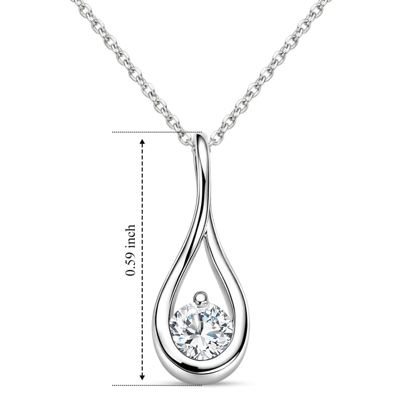 Luxuriant Lab Grown Diamond G-H SI 0.20 ctw Pendant Necklace in Rhodium Over Sterling Silver 20 Inches