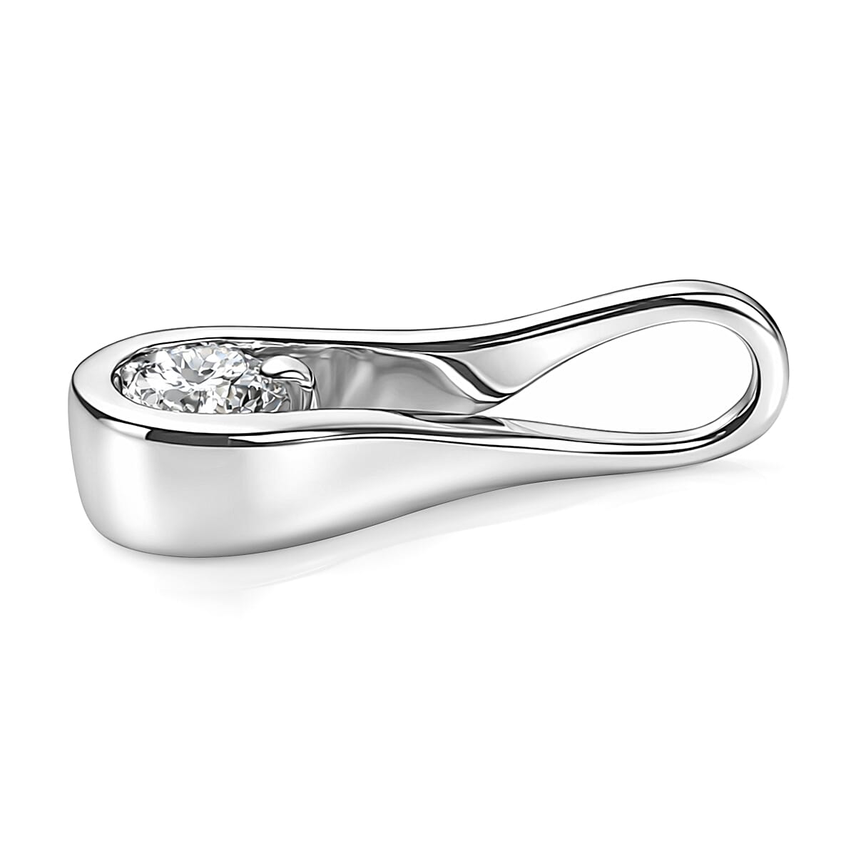Luxuriant Lab Grown Diamond G-H SI 0.20 ctw Pendant Necklace in Rhodium Over Sterling Silver 20 Inches