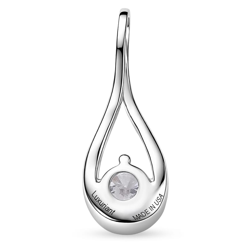 Luxuriant Lab Grown Diamond G-H SI 0.20 ctw Pendant Necklace in Rhodium Over Sterling Silver 20 Inches
