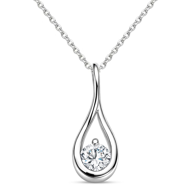 Luxuriant Lab Grown Diamond G-H SI 0.20 ctw Pendant Necklace in Rhodium Over Sterling Silver 20 Inches