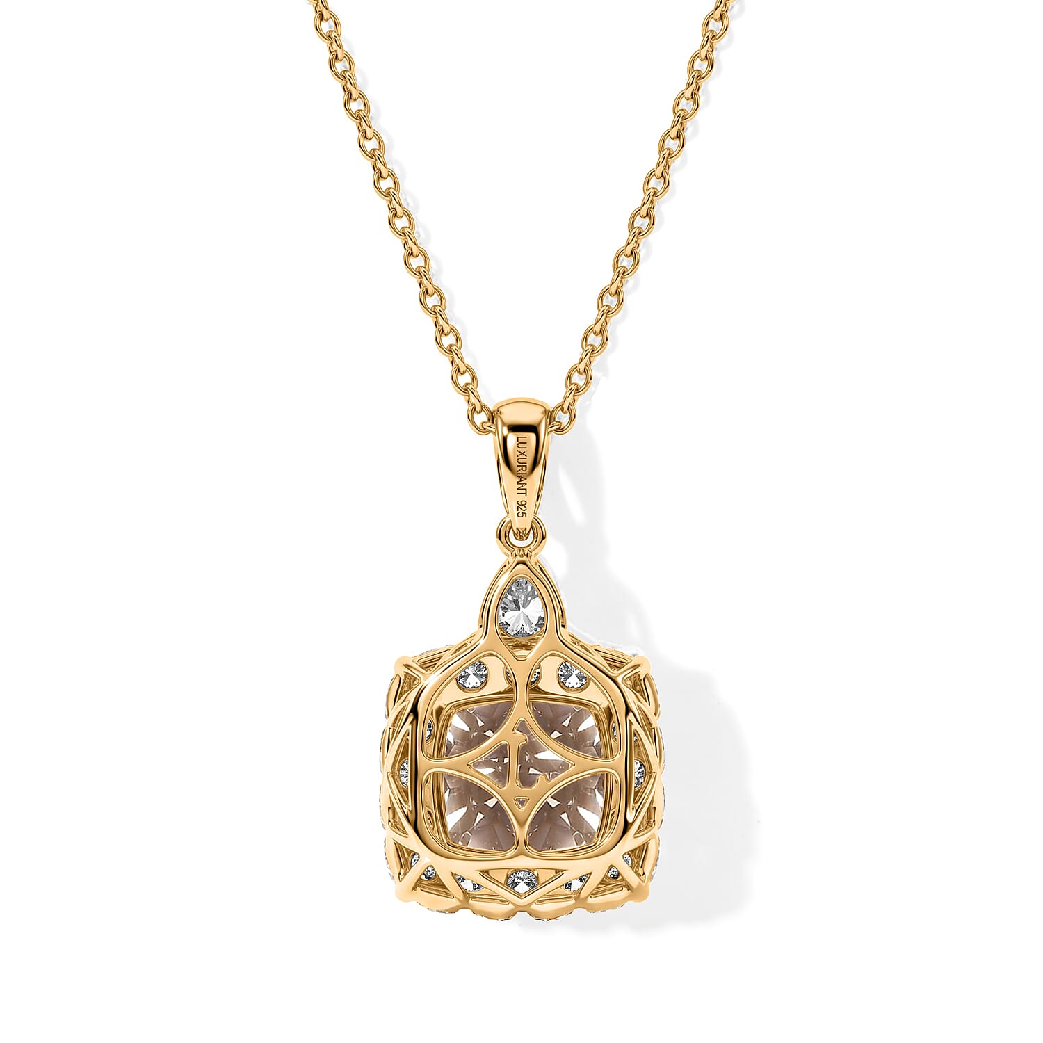 Certified and Appraised AAA Turkizite and Luxuriant Lab Grown Diamond G-H SI 5.05 ctw Pendant Necklace in 10K Yellow Gold (18 Inches)