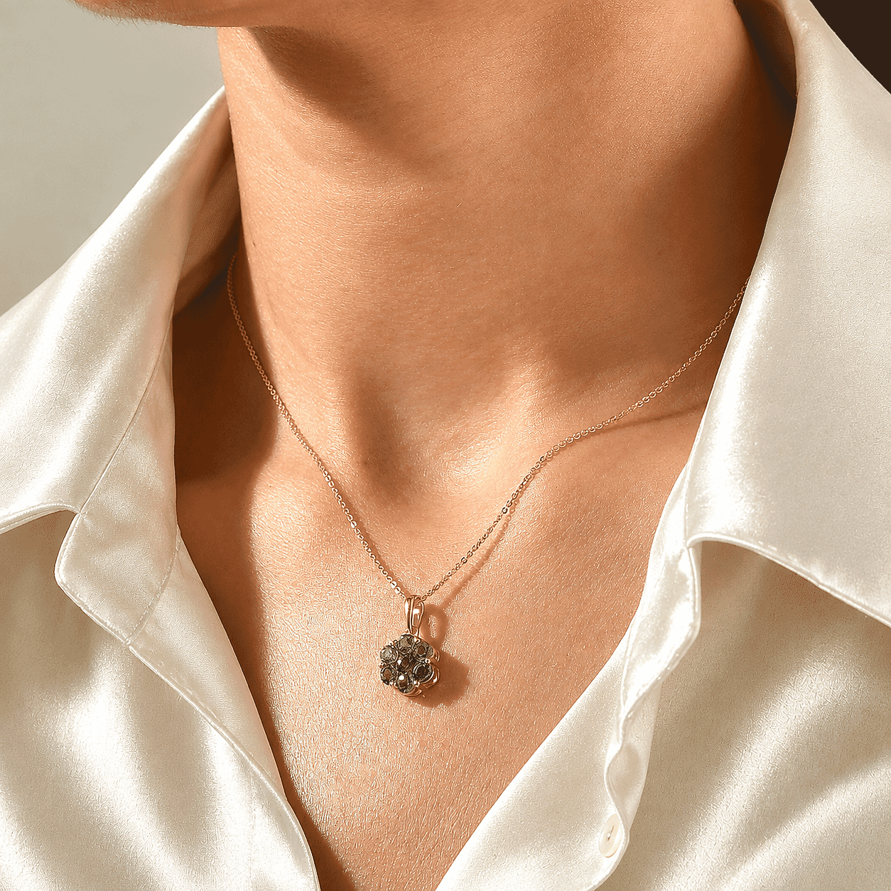 D'Joy Premium Montana Sapphire 1.70 ctw Mountain Bloom Pendant Necklace in 18K Vermeil Yellow Gold Over Sterling Silver 20 Inches
