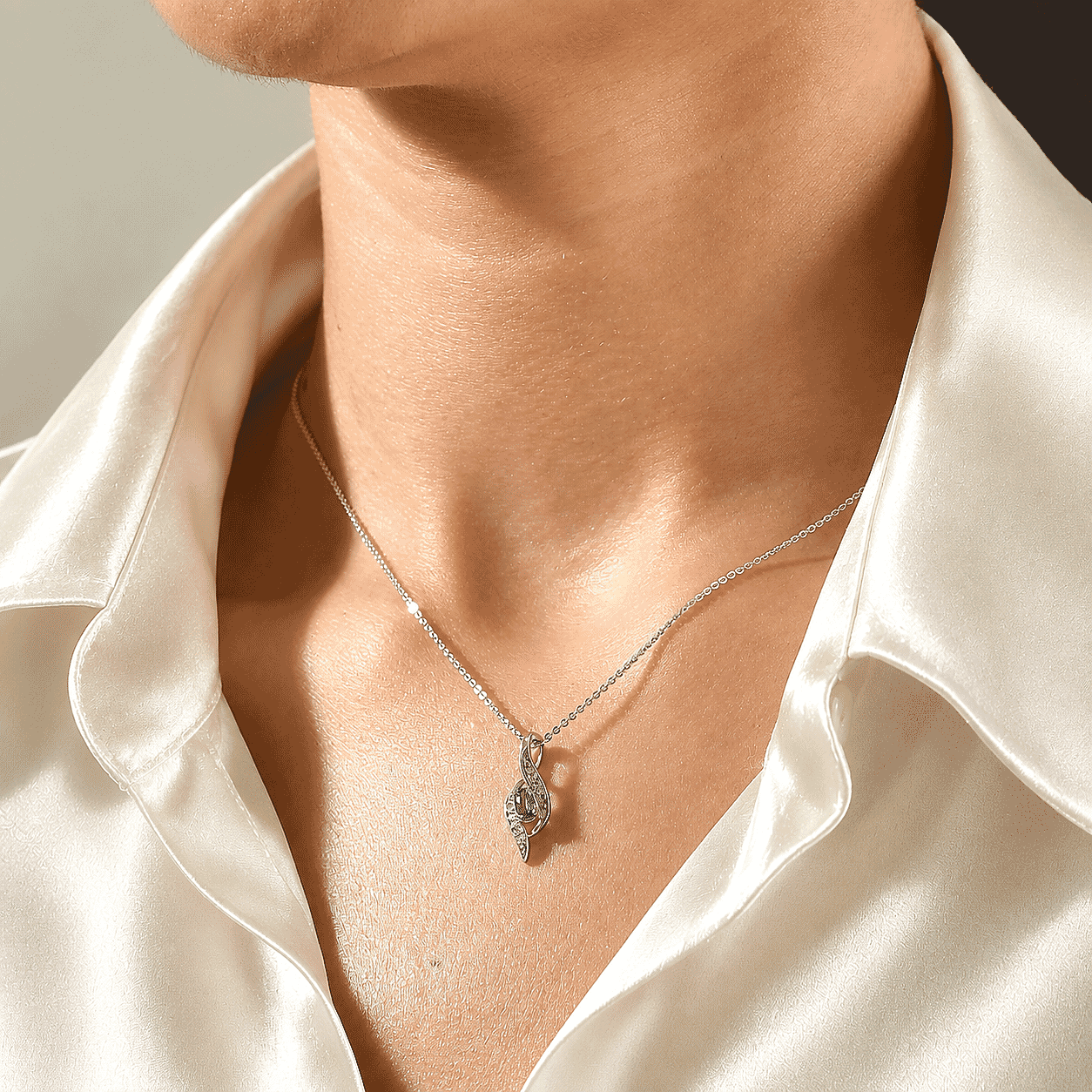 D'Joy Montana Sapphire and White Zircon 0.40 ctw Pendant Necklace in Rhodium Over Sterling Silver 20 Inches