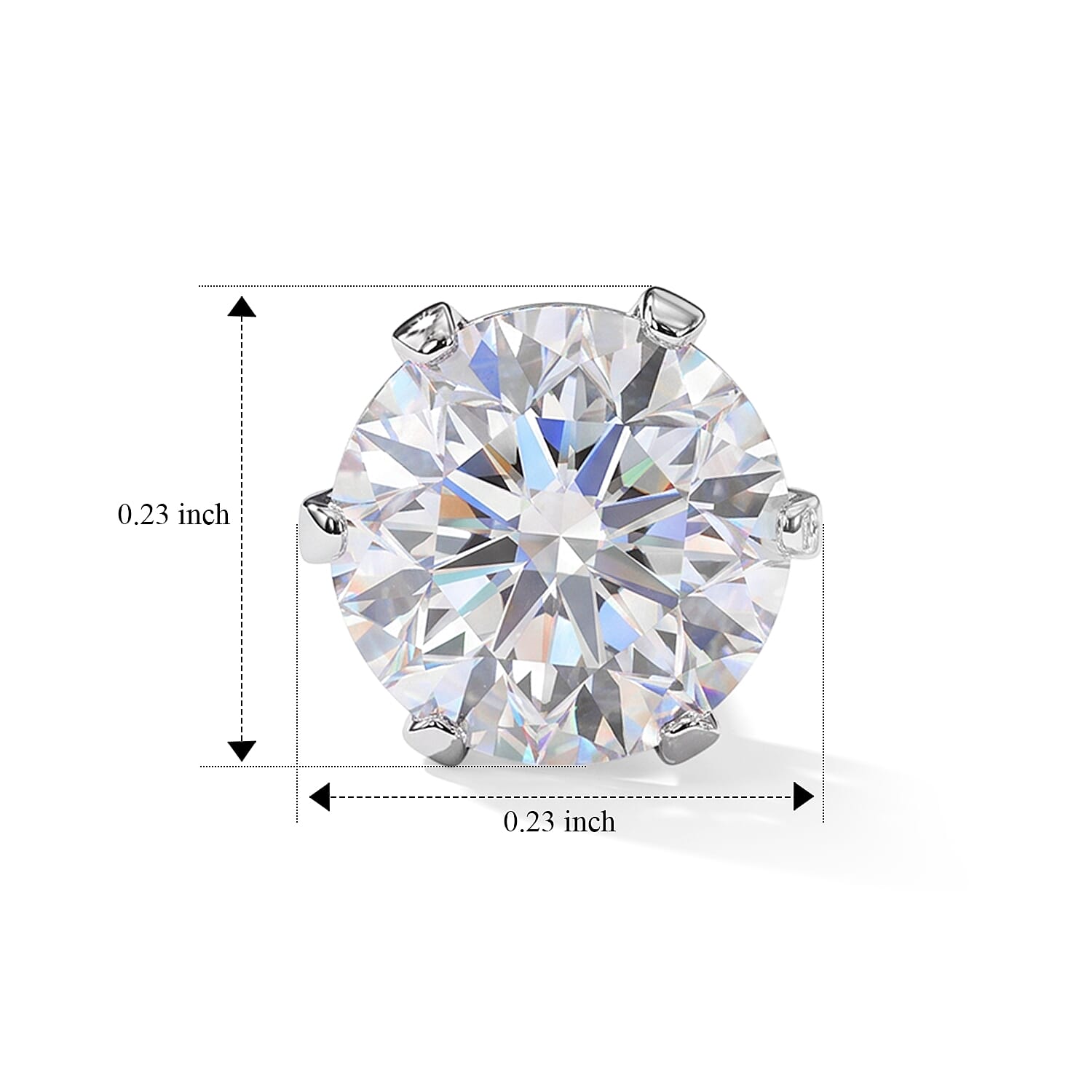 Simulated White and Black Diamond 5.72 ctw Set of 2 Stud Earrings in Stainless Steel