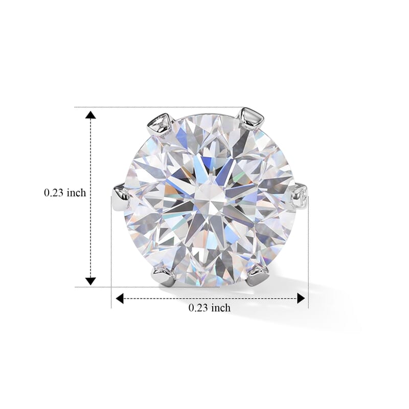 Simulated White and Black Diamond 5.72 ctw Set of 2 Stud Earrings in Stainless Steel