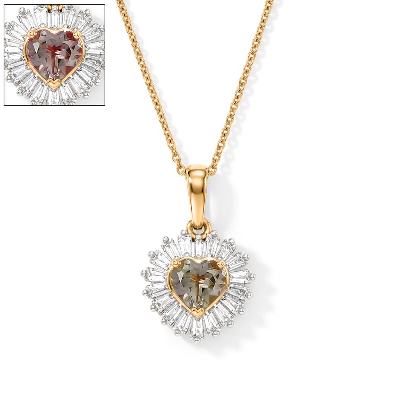 D'Joy AAA Turkizite and Moissanite 1.50 ctw Pendant Necklace in 18K Vermeil Yellow Gold Over Sterling Silver 20 Inches