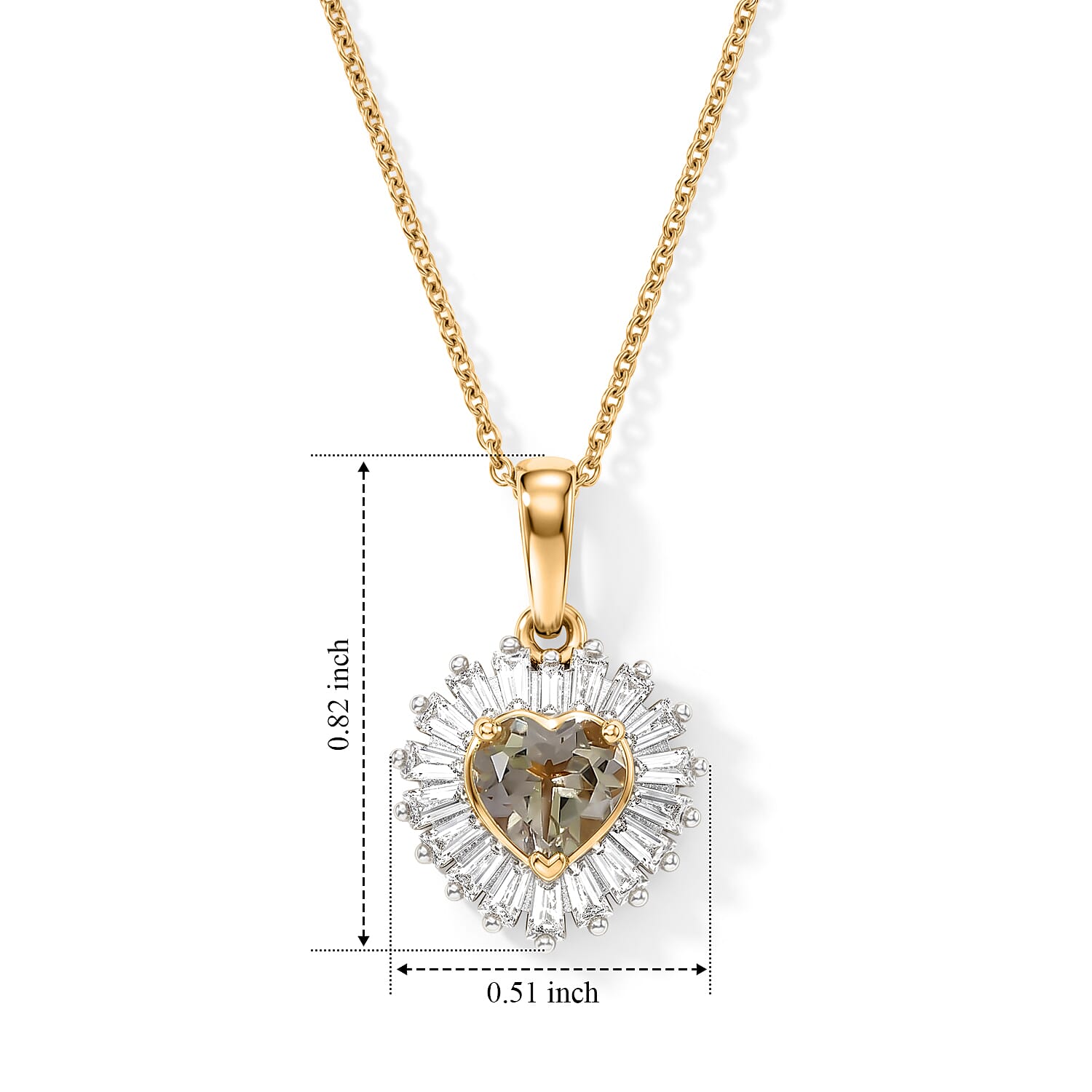 D'Joy AAA Turkizite and Moissanite 1.50 ctw Pendant Necklace in 18K Vermeil Yellow Gold Over Sterling Silver 20 Inches