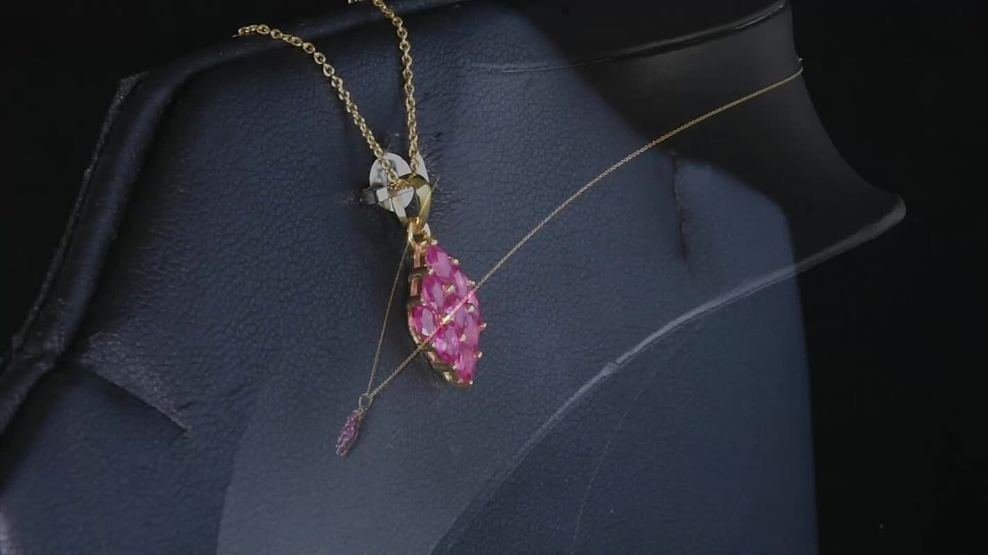 D''Joy Niassa Ruby (FF) Pendant in 18K YG Plated Sterling Silver with ION Plated YG Stainless Steel Necklace (20 Inches) 1.00 ctw