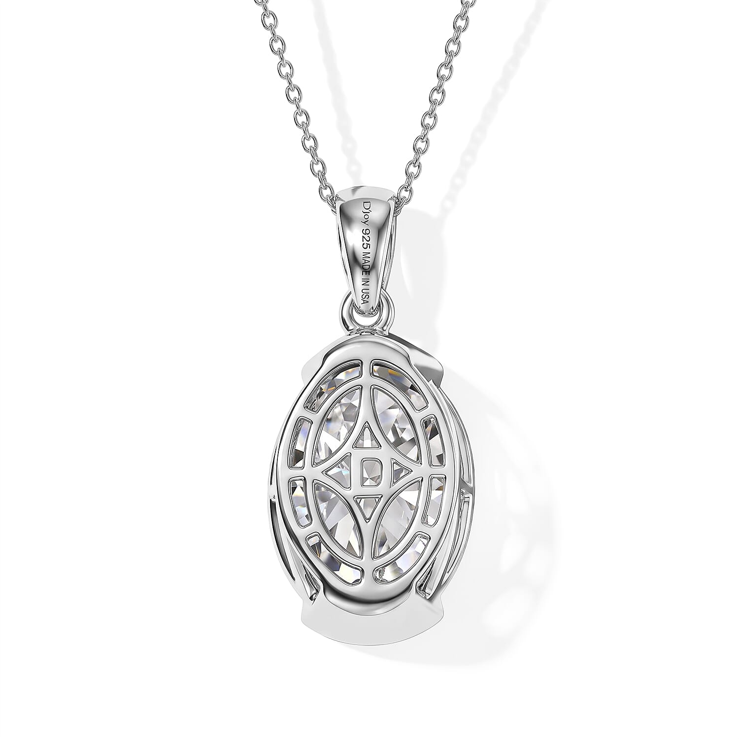 Doorbuster D'Joy Moissanite 9.50 ctw Pendant Necklace in Rhodium Over Sterling Silver 20 Inches