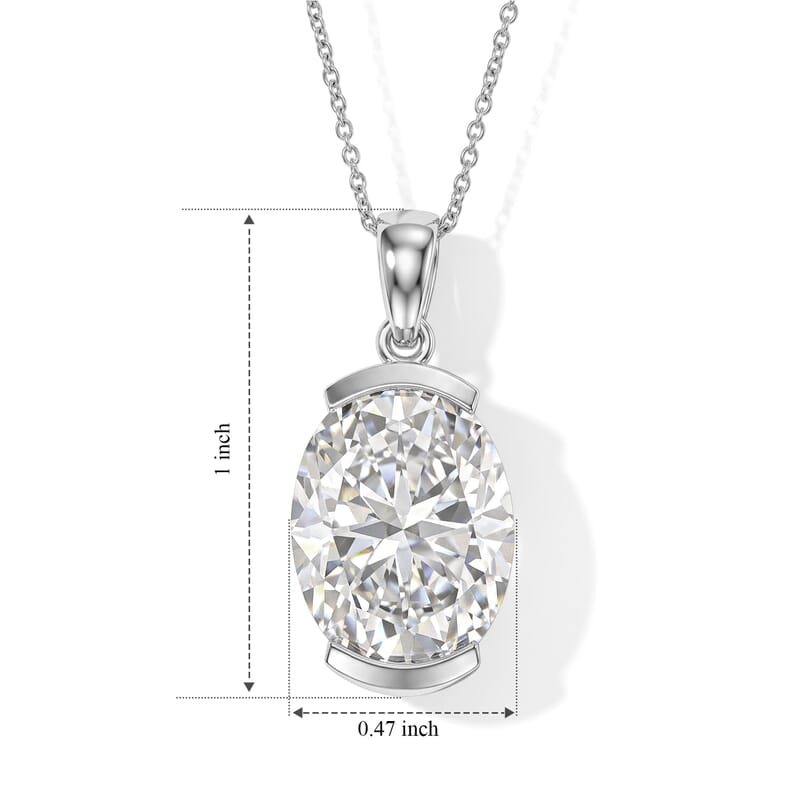 Doorbuster D'Joy Moissanite 9.50 ctw Pendant Necklace in Rhodium Over Sterling Silver 20 Inches