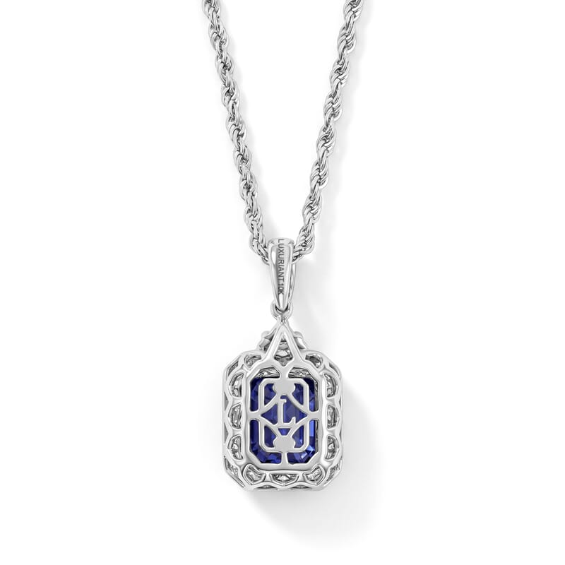 Certified and Appraised AAA Tanzanite and Luxuriant Lab Grown Diamond G-H SI 2.75 ctw Pendant Necklace in 10K White Gold (18 Inches)