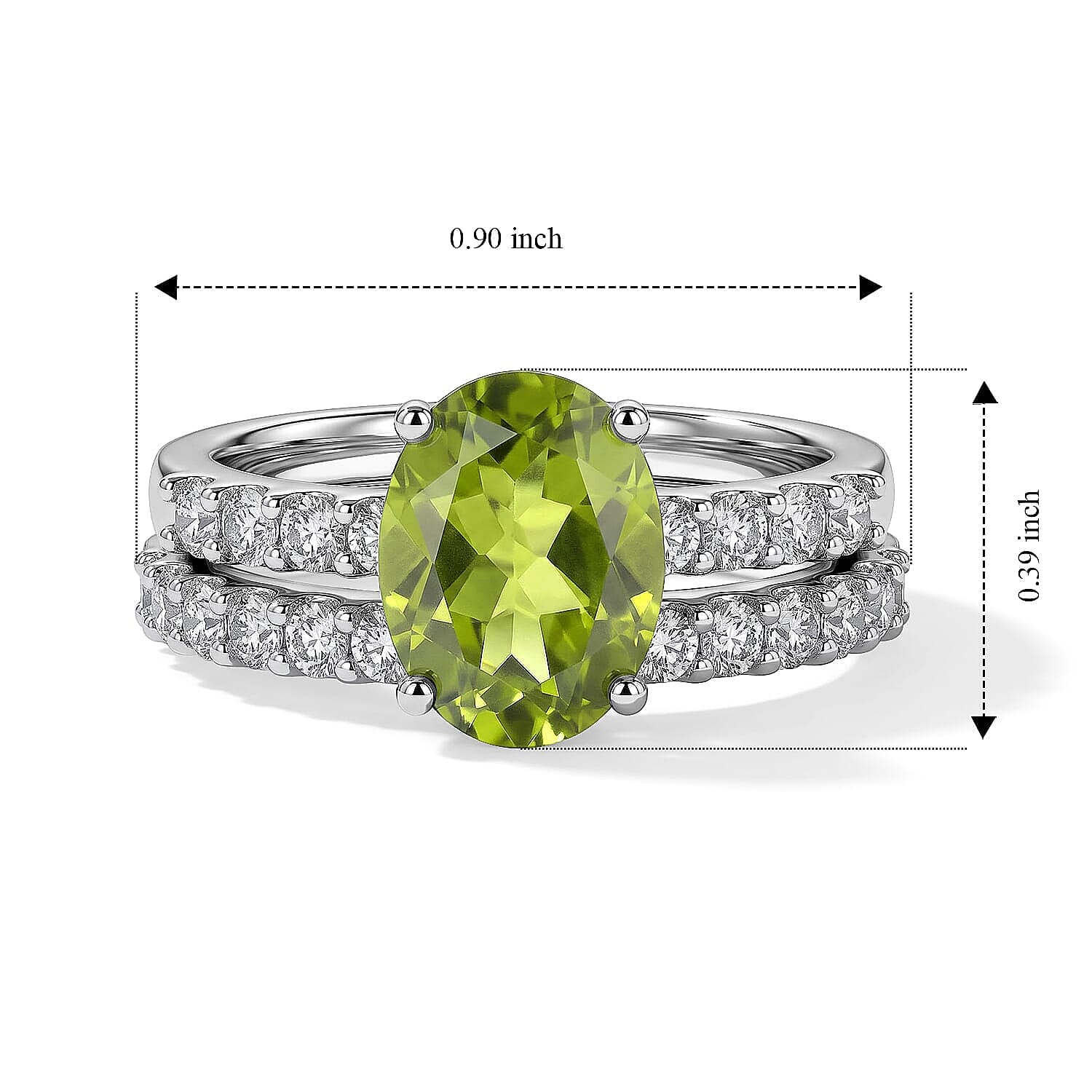 Set of 2 -  Main Stone With Side Stone Ring in Rhodium Over Sterling Silver  Silver Wt. 10 g 2.63 ctw