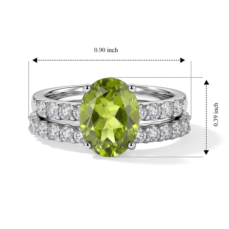 Set of 2 -  Main Stone With Side Stone Ring in Rhodium Over Sterling Silver  Silver Wt. 10 g 2.63 ctw