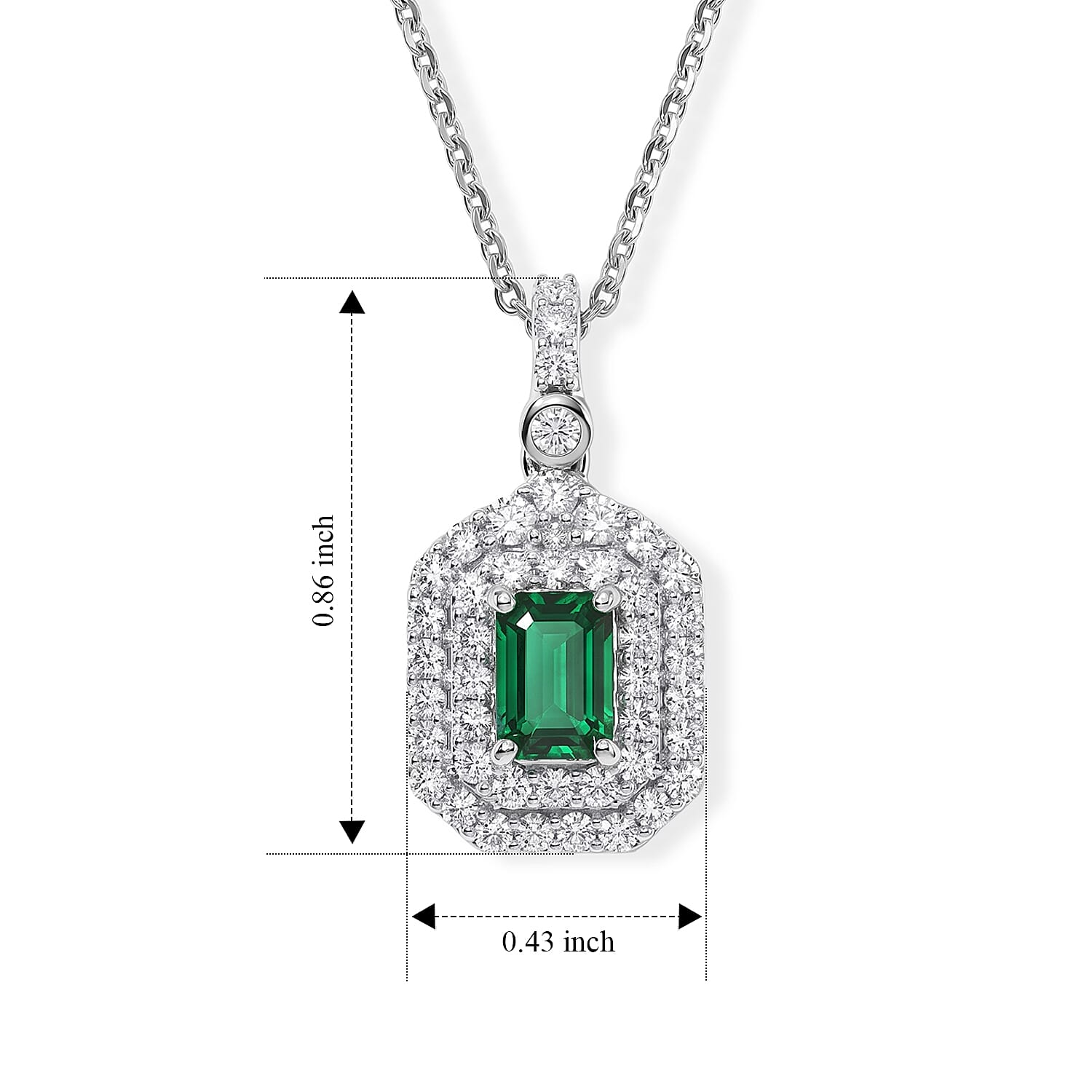 Certified & Appraised D'Joy Premium Lagoon Tourmaline and Moissanite 1.15 ctw Pendant Necklace in Rhodium Over Sterling Silver 18 Inches