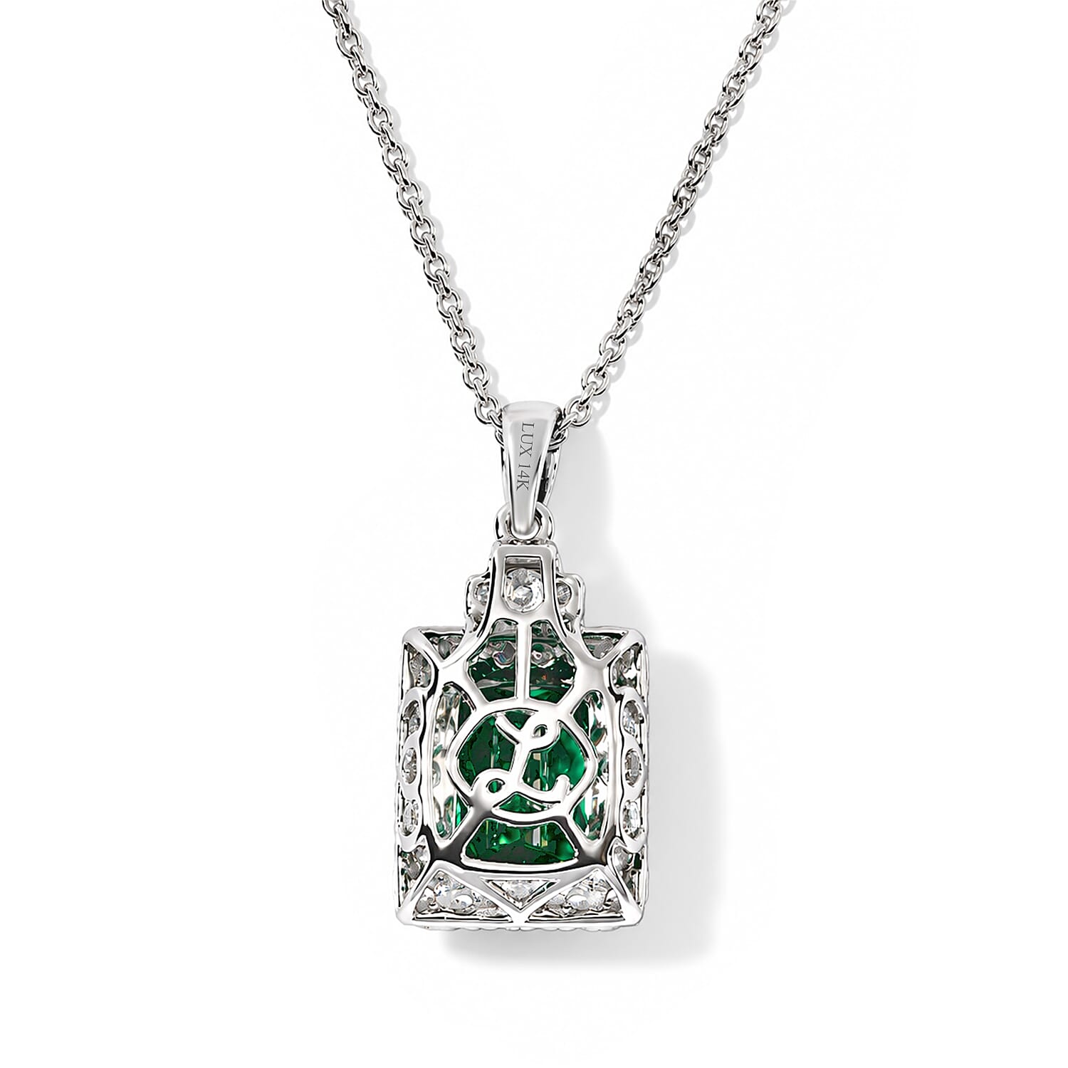Certified and Appraised Luxoro AAA Monte Belo Indicolite and Diamond (I2) 2.07 ctw Pendant Necklace in 14K White Gold (18 Inches)