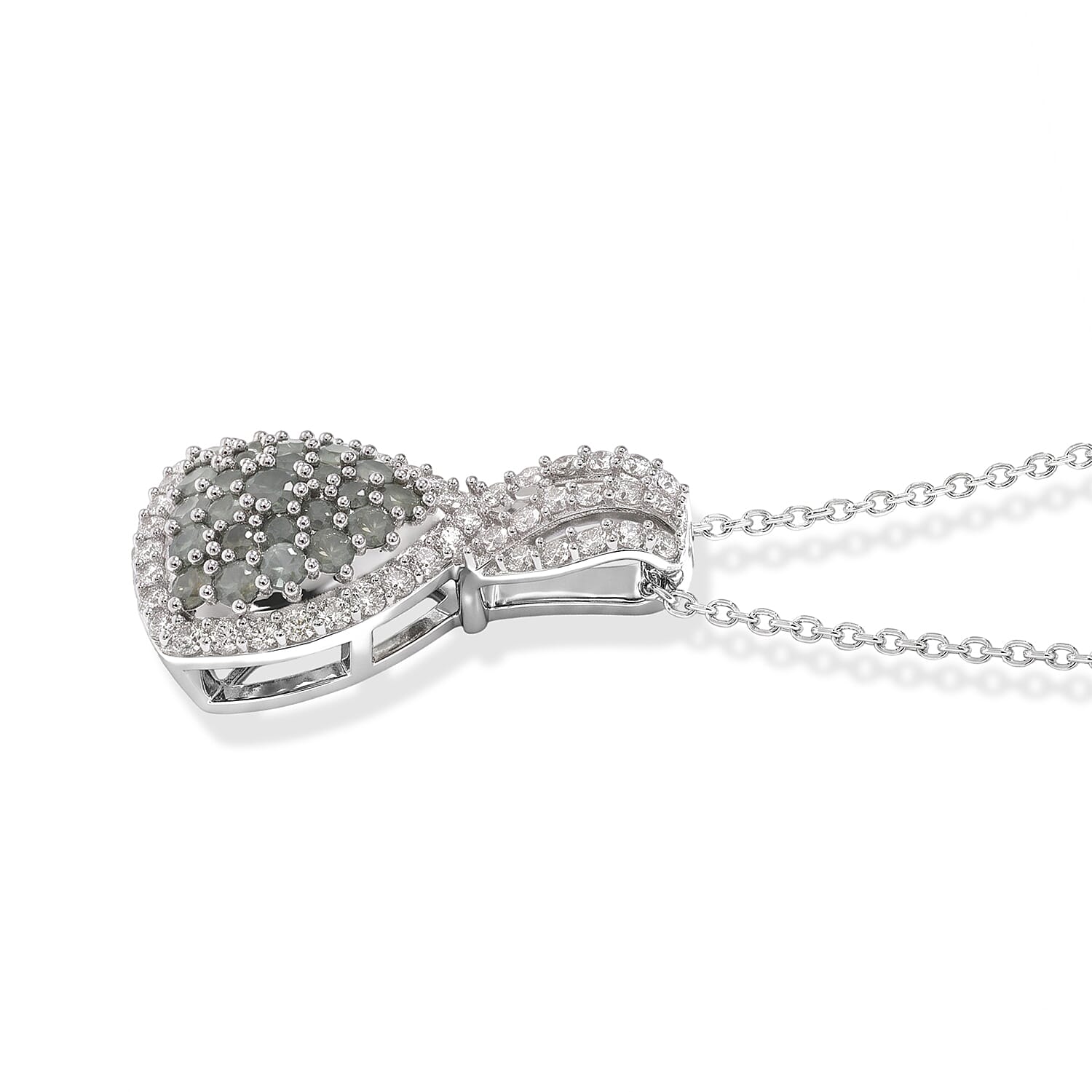 D'Joy Narsipatnam Alexandrite and White Zircon 1.90 ctw Symphony Pendant Necklace in Rhodium Over Sterling Silver 20 Inches