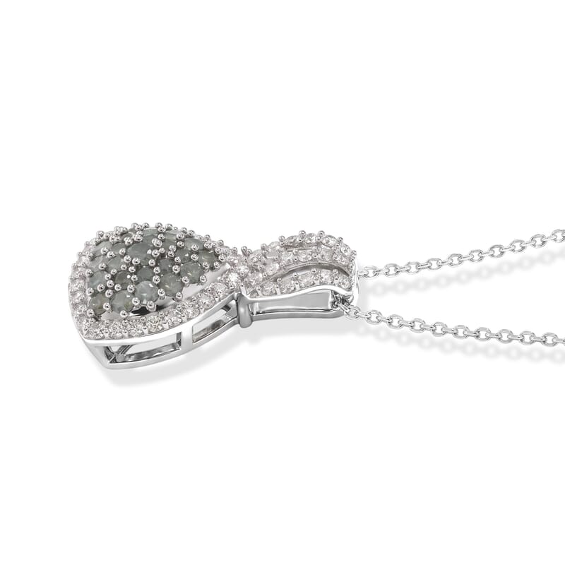 D'Joy Narsipatnam Alexandrite and White Zircon 1.90 ctw Symphony Pendant Necklace in Rhodium Over Sterling Silver 20 Inches