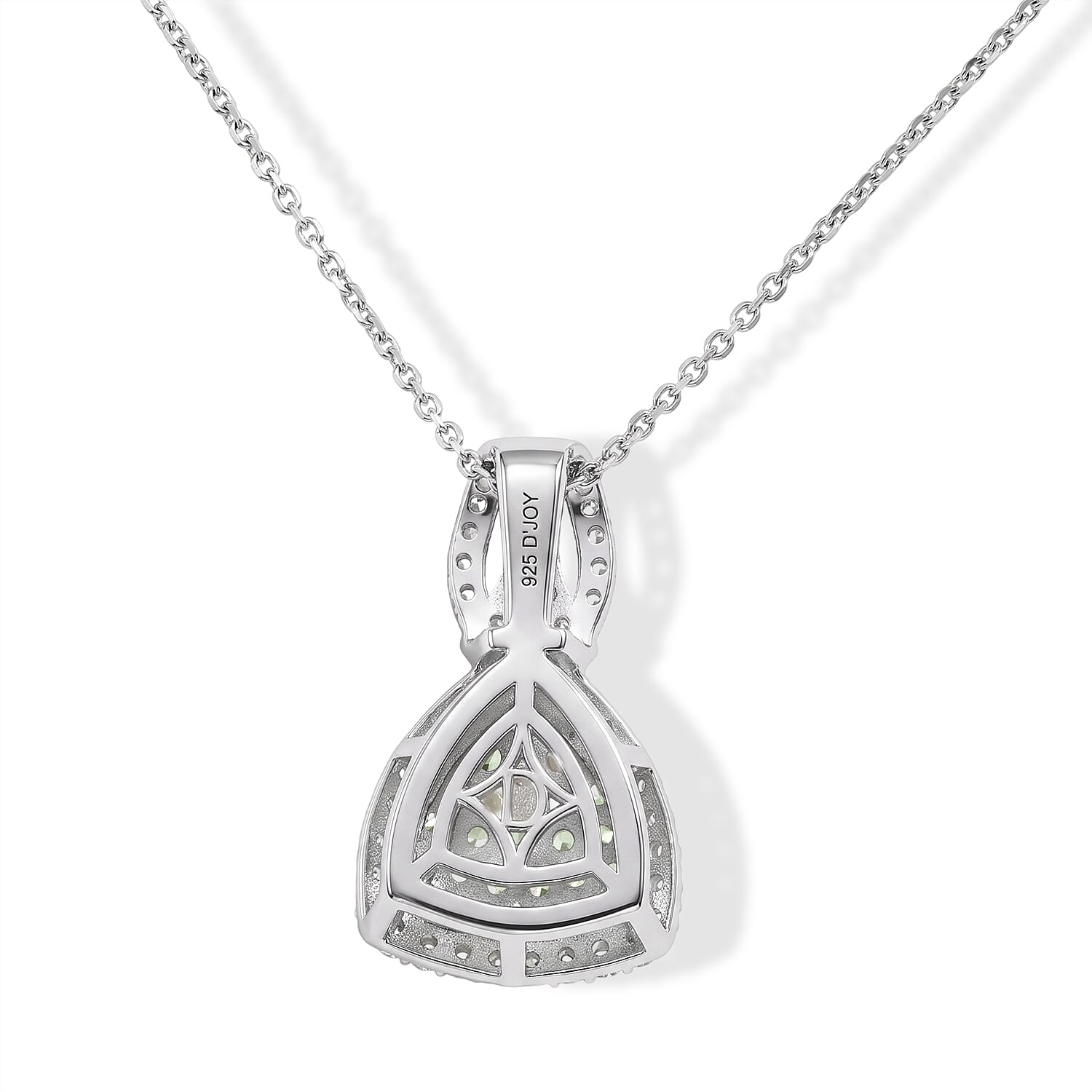 D'Joy Narsipatnam Alexandrite and White Zircon 1.90 ctw Symphony Pendant Necklace in Rhodium Over Sterling Silver 20 Inches