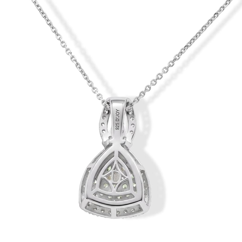 D'Joy Narsipatnam Alexandrite and White Zircon 1.90 ctw Symphony Pendant Necklace in Rhodium Over Sterling Silver 20 Inches