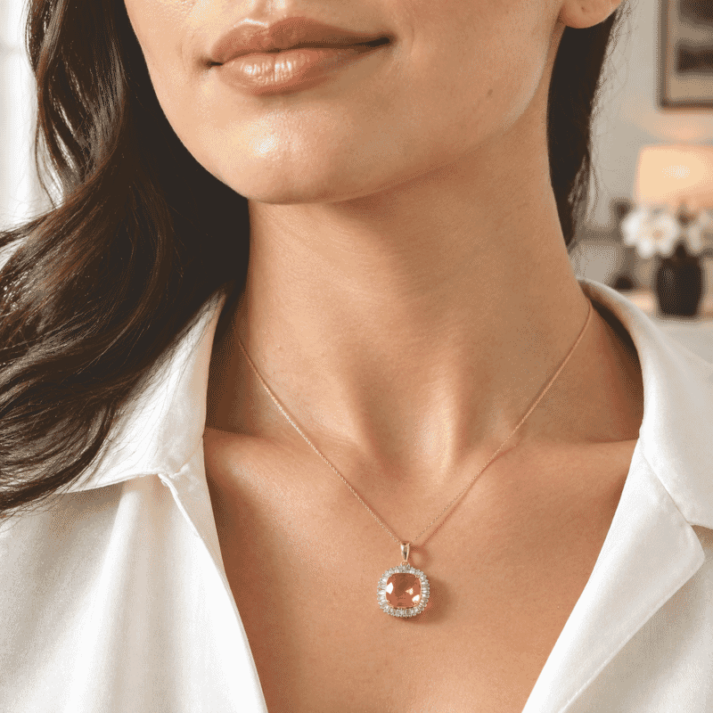 AAA Crimson Fire Opal, Luxuriant Lab Grown Diamond VS 2.25 ctw Scarlet Sunburst Pendant Necklace in 10K Yellow Gold 20 Inches
