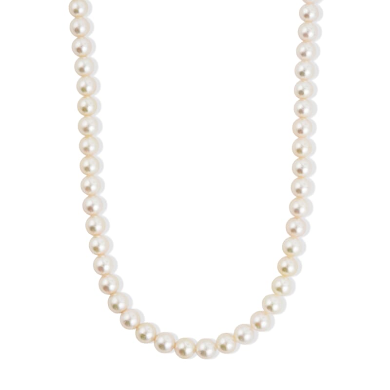 Japanese Akoya Pearl Earrings and Necklace in Sterling Silver 16 Inches