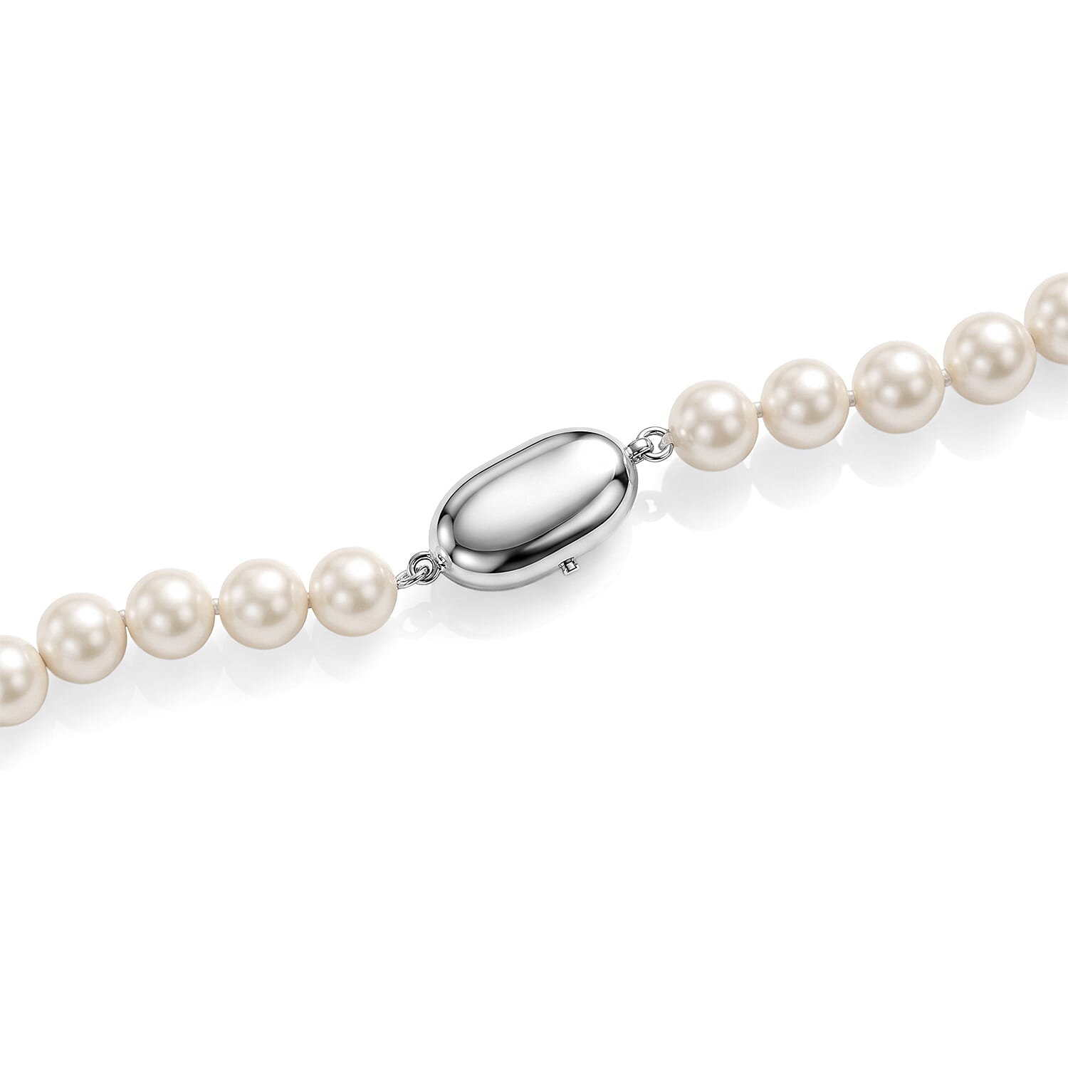 Japanese Akoya Pearl Earrings and Necklace in Sterling Silver 16 Inches