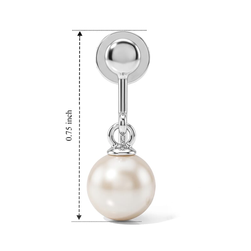 Japanese Akoya Pearl Earrings and Necklace in Sterling Silver 16 Inches