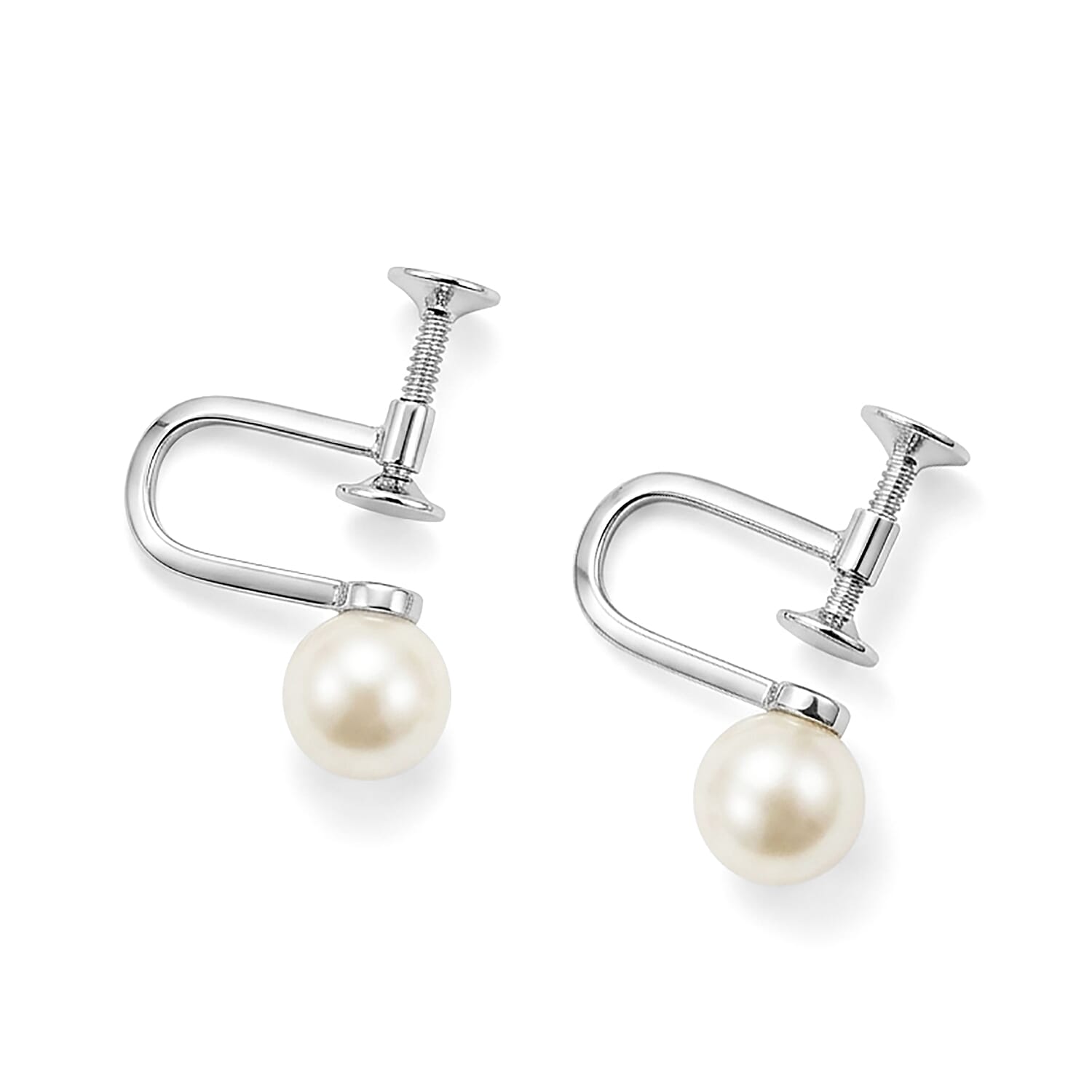 Japanese Akoya Pearl Earrings and Necklace in Sterling Silver 17 Inches
