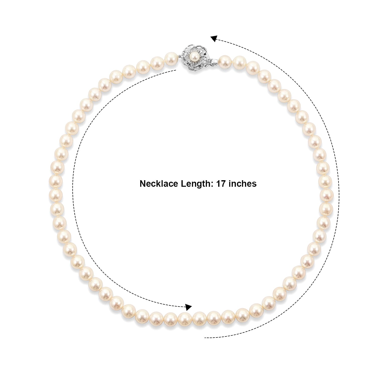 Japanese Akoya Pearl Earrings and Necklace in Sterling Silver 17 Inches