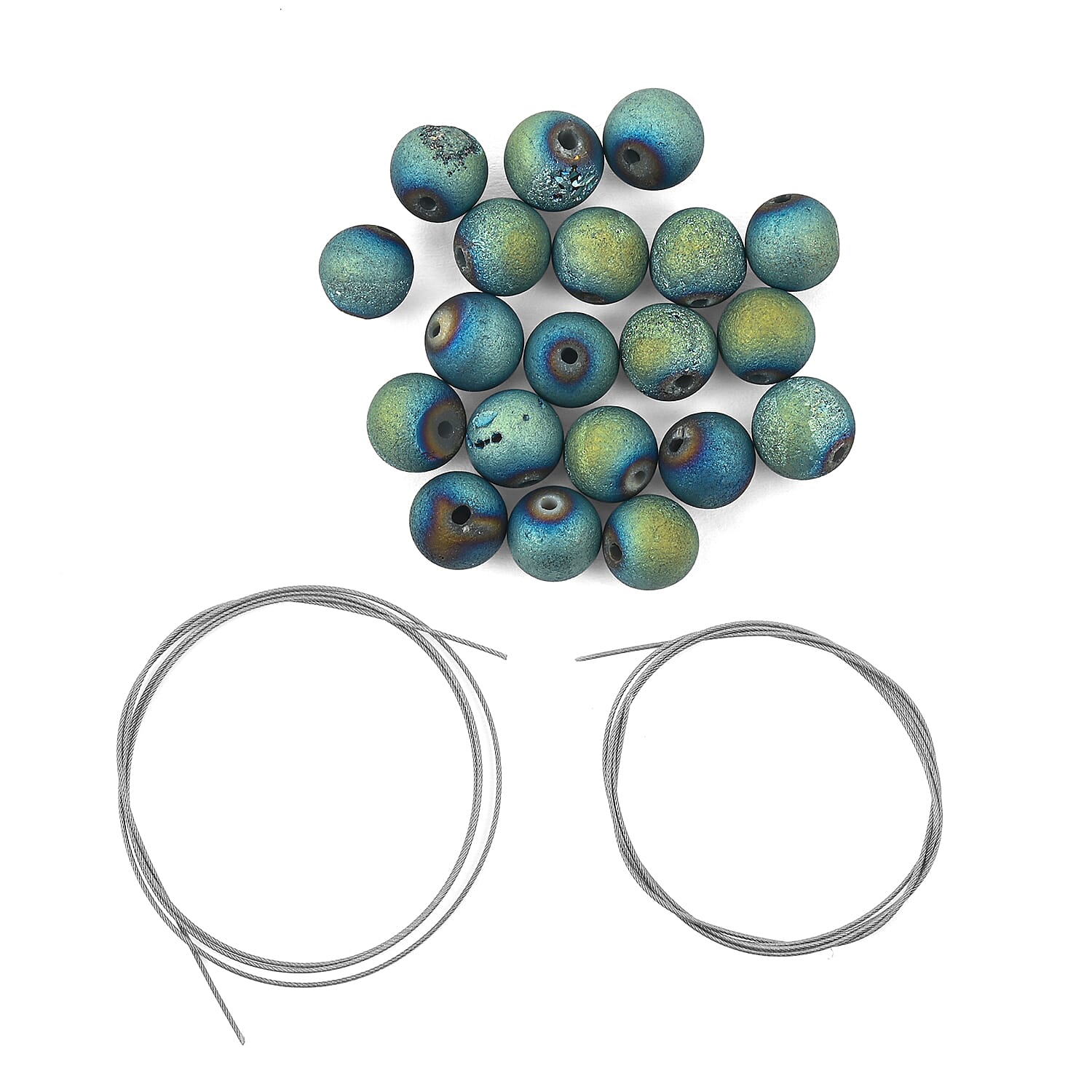 GCS Teal Druzy Agate Beaded Bracelet Kit in Goldtone
